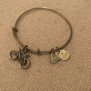 Alex & Ani bicycle charm bracelet - gold.
